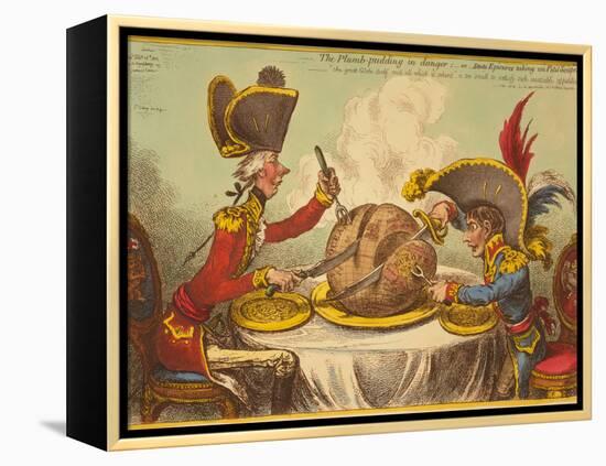 The Plumb-Pudding in Danger, or State Epicures Taking Un Petit Souper-James Gillray-Framed Premier Image Canvas