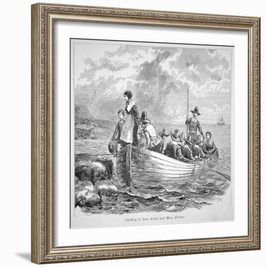 The Plymouth Colony in America in 1620 (Litho)-American-Framed Giclee Print