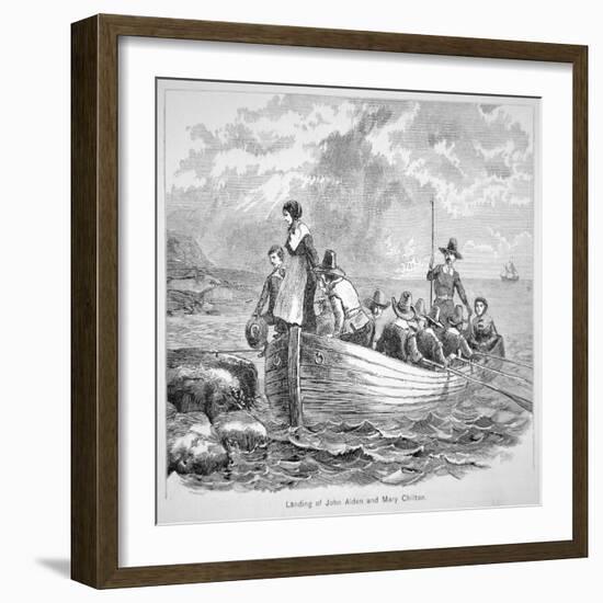 The Plymouth Colony in America in 1620 (Litho)-American-Framed Giclee Print