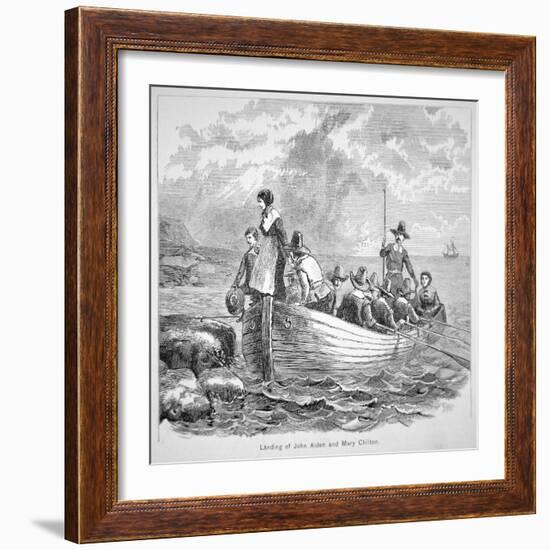 The Plymouth Colony in America in 1620 (Litho)-American-Framed Giclee Print