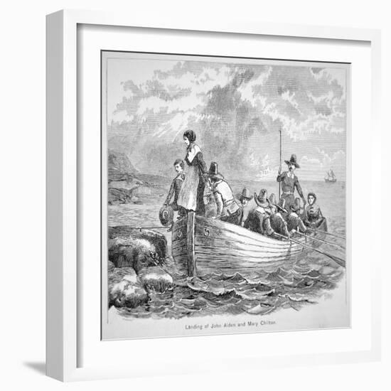 The Plymouth Colony in America in 1620 (Litho)-American-Framed Giclee Print