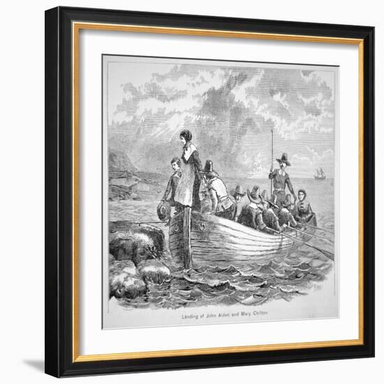 The Plymouth Colony in America in 1620 (Litho)-American-Framed Giclee Print