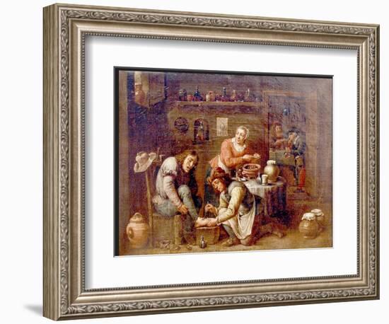 The Podiatrist Or Foot Surgeon-David Teniers-Framed Art Print