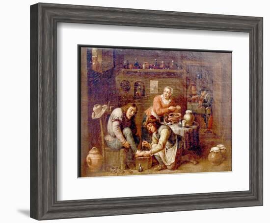 The Podiatrist Or Foot Surgeon-David Teniers-Framed Art Print