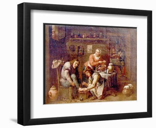 The Podiatrist Or Foot Surgeon-David Teniers-Framed Art Print