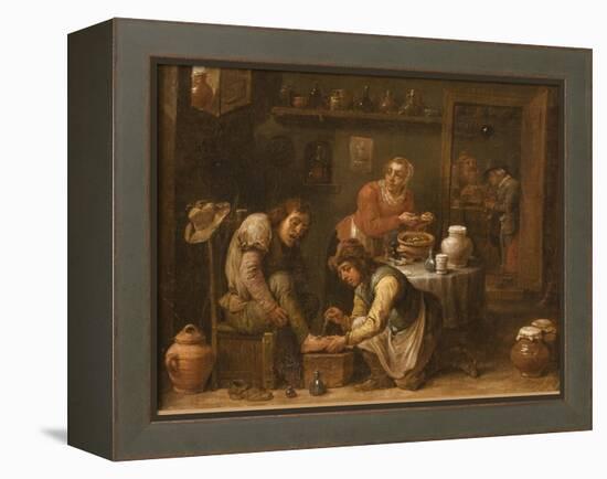 The Podiatrist Or Foot Surgeon-David Teniers-Framed Stretched Canvas