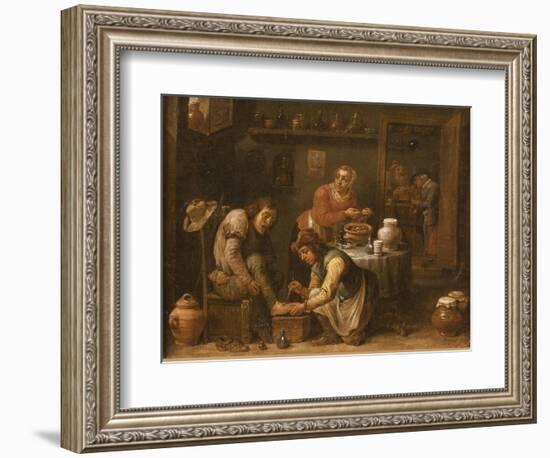 The Podiatrist Or Foot Surgeon-David Teniers-Framed Art Print