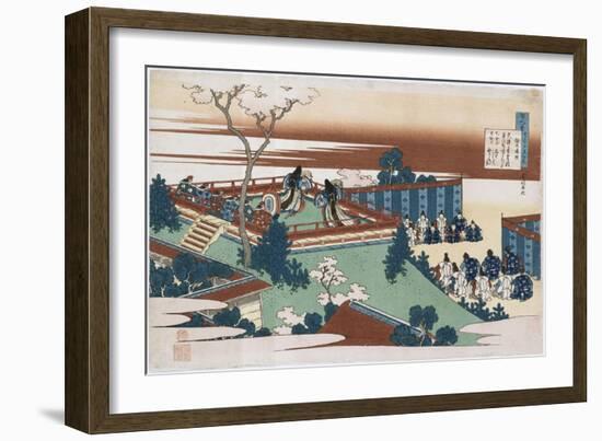 The Poem of Sojo Henjo', from the Series 'The Hundred Poems as Told by the Nurse'-Katsushika Hokusai-Framed Giclee Print