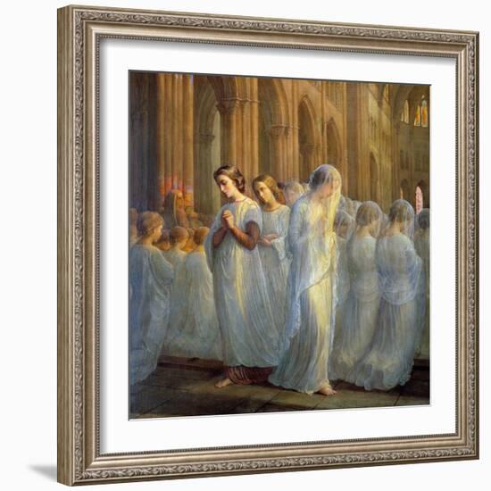 The Poem of the Soul; First Communion. Painting by Anne Francois Louis Janmot (1814-1892), 1854 (Oi-Louis Janmot-Framed Giclee Print