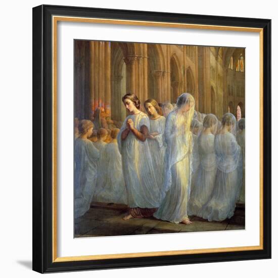 The Poem of the Soul; First Communion. Painting by Anne Francois Louis Janmot (1814-1892), 1854 (Oi-Louis Janmot-Framed Giclee Print