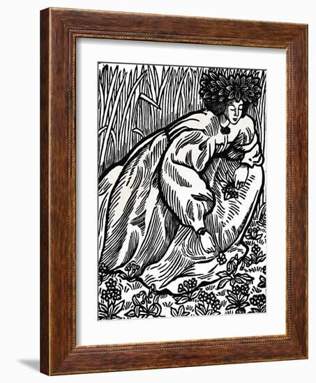 'The Poems of Ronsard. Original Woodcut', 1902, (1923)-Lucien Pissarro-Framed Giclee Print