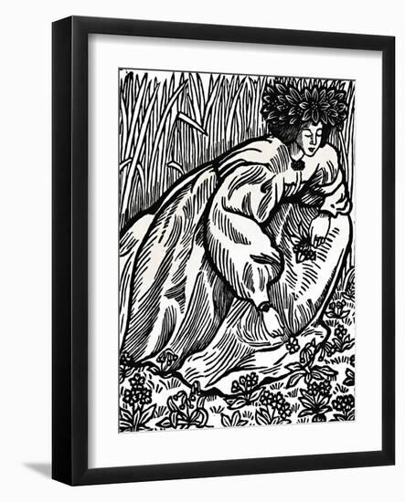 'The Poems of Ronsard. Original Woodcut', 1902, (1923)-Lucien Pissarro-Framed Giclee Print