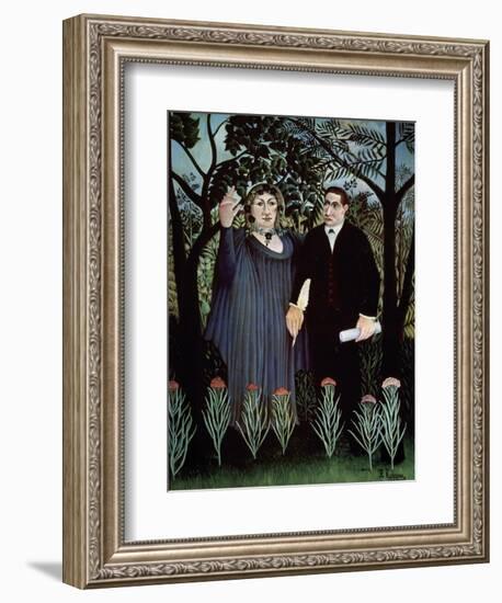 The Poet and His Muse. Portrait of Guillaume Apollinaire and Marie Laurencin, 1909-Henri Rousseau-Framed Giclee Print