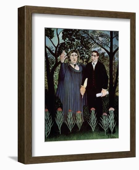 The Poet and His Muse. Portrait of Guillaume Apollinaire and Marie Laurencin, 1909-Henri Rousseau-Framed Giclee Print