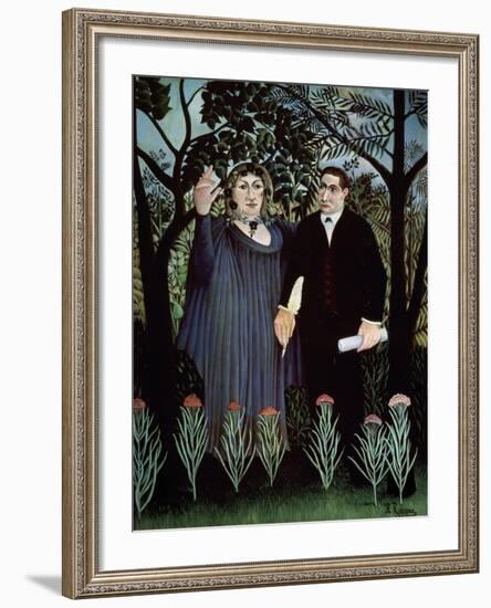 The Poet and His Muse. Portrait of Guillaume Apollinaire and Marie Laurencin, 1909-Henri Rousseau-Framed Giclee Print