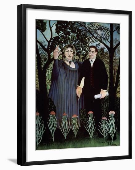 The Poet and His Muse. Portrait of Guillaume Apollinaire and Marie Laurencin, 1909-Henri Rousseau-Framed Giclee Print