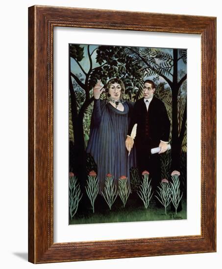 The Poet and His Muse. Portrait of Guillaume Apollinaire and Marie Laurencin, 1909-Henri Rousseau-Framed Giclee Print