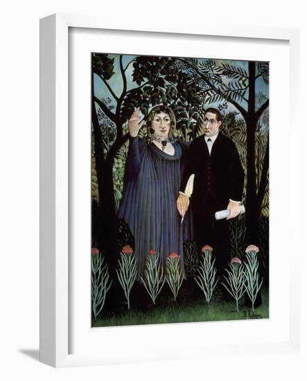 The Poet and His Muse. Portrait of Guillaume Apollinaire and Marie Laurencin, 1909-Henri Rousseau-Framed Giclee Print