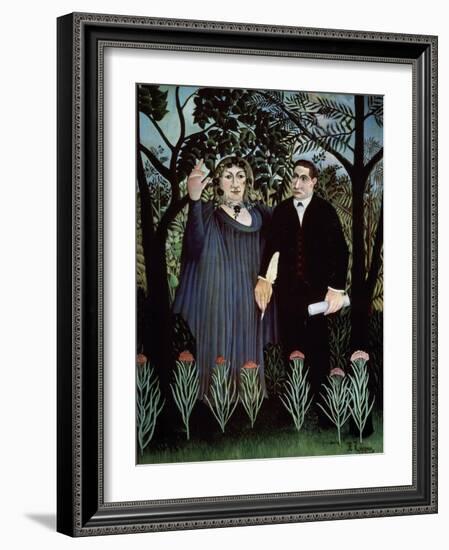 The Poet and His Muse. Portrait of Guillaume Apollinaire and Marie Laurencin, 1909-Henri Rousseau-Framed Giclee Print