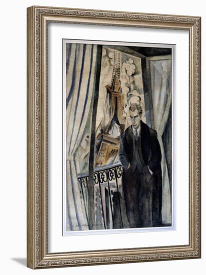 The Poet Philippe Soupault (1897-1990). Portrait of Philippe Soupault (1897-1990), French Poet. Pai-Robert Delaunay-Framed Giclee Print