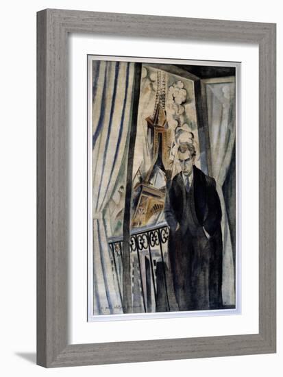 The Poet Philippe Soupault (1897-1990). Portrait of Philippe Soupault (1897-1990), French Poet. Pai-Robert Delaunay-Framed Giclee Print