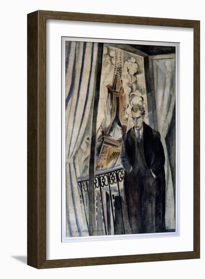 The Poet Philippe Soupault (1897-1990). Portrait of Philippe Soupault (1897-1990), French Poet. Pai-Robert Delaunay-Framed Giclee Print