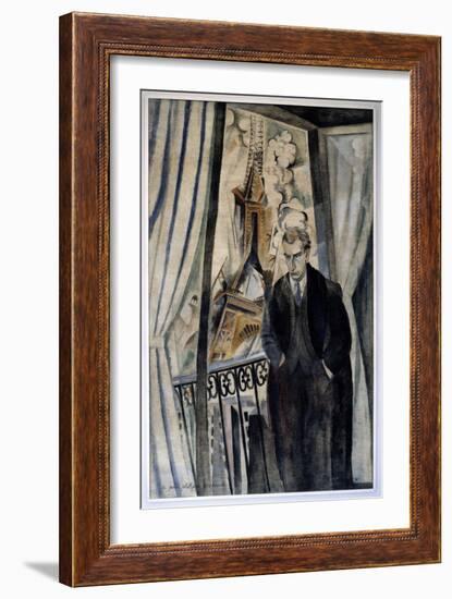 The Poet Philippe Soupault (1897-1990). Portrait of Philippe Soupault (1897-1990), French Poet. Pai-Robert Delaunay-Framed Giclee Print