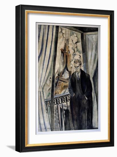 The Poet Philippe Soupault (1897-1990). Portrait of Philippe Soupault (1897-1990), French Poet. Pai-Robert Delaunay-Framed Giclee Print