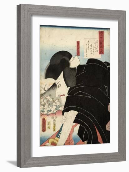 The Poet Sosei Hoshi: the Actor Matsumoto Koshiro V as Ishikawa Goemon, 1852-Utagawa Kunisada-Framed Giclee Print