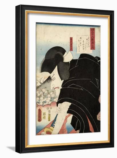 The Poet Sosei Hoshi: the Actor Matsumoto Koshiro V as Ishikawa Goemon, 1852-Utagawa Kunisada-Framed Giclee Print