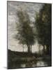 The Pond, Cowherd-Jean-Baptiste-Camille Corot-Mounted Giclee Print