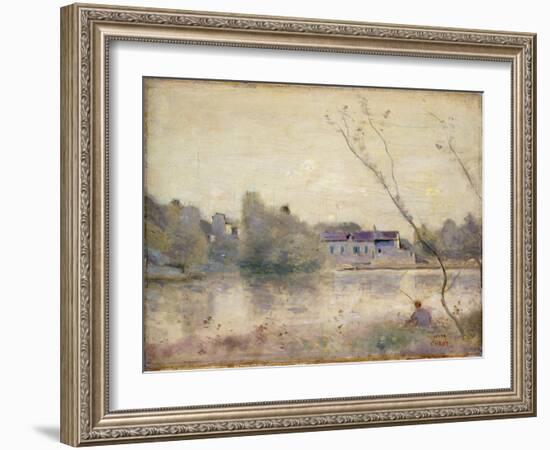 The Pond from the Villa D'avray, 1865 (Oil on Canvas)-Jean Baptiste Camille Corot-Framed Giclee Print