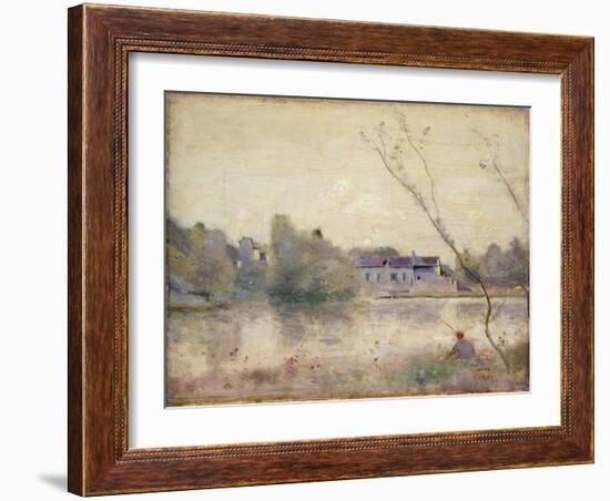 The Pond from the Villa D'avray, 1865 (Oil on Canvas)-Jean Baptiste Camille Corot-Framed Giclee Print