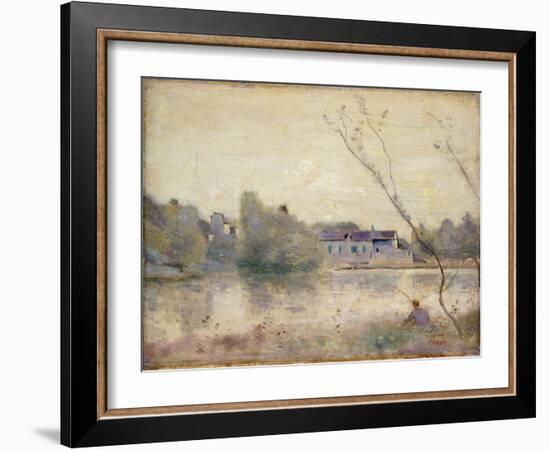 The Pond from the Villa D'avray, 1865 (Oil on Canvas)-Jean Baptiste Camille Corot-Framed Giclee Print