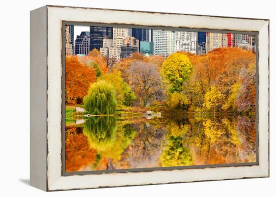 The Pond in Central Park, Manhattan, New York City-Sabine Jacobs-Framed Premier Image Canvas