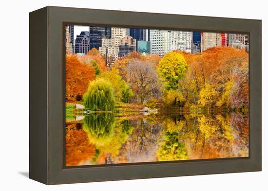 The Pond in Central Park, Manhattan, New York City-Sabine Jacobs-Framed Premier Image Canvas