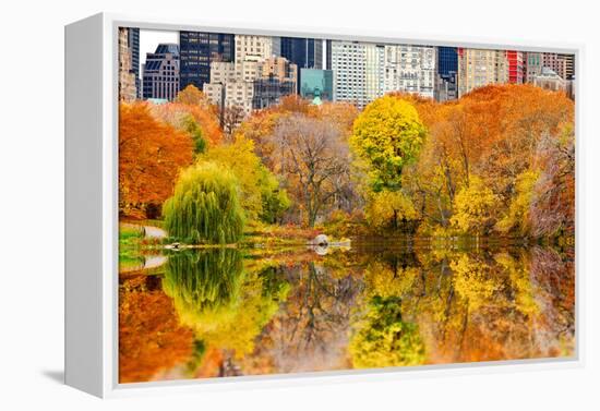 The Pond in Central Park, Manhattan, New York City-Sabine Jacobs-Framed Premier Image Canvas