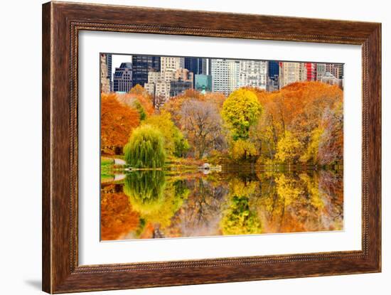 The Pond in Central Park, Manhattan, New York City-Sabine Jacobs-Framed Photographic Print