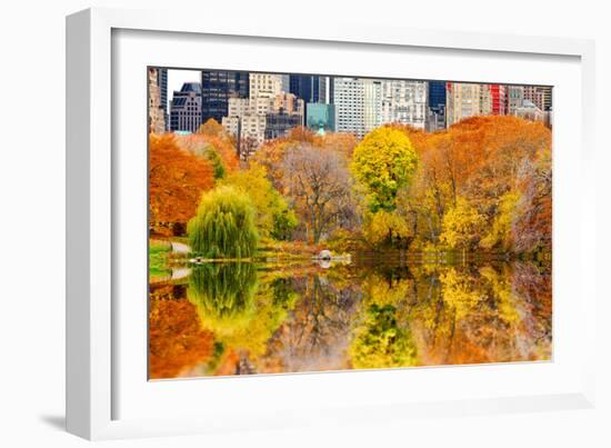 The Pond in Central Park, Manhattan, New York City-Sabine Jacobs-Framed Photographic Print