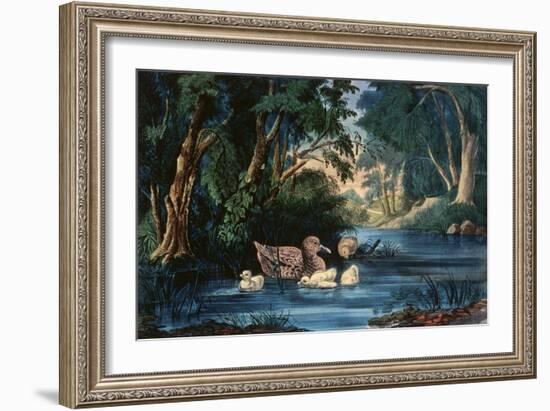 The Pond in the Woods-Currier & Ives-Framed Giclee Print