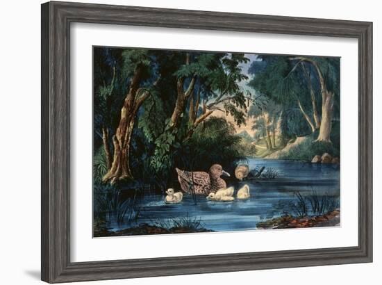 The Pond in the Woods-Currier & Ives-Framed Giclee Print