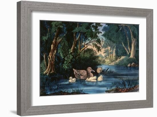 The Pond in the Woods-Currier & Ives-Framed Giclee Print