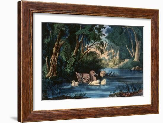 The Pond in the Woods-Currier & Ives-Framed Giclee Print