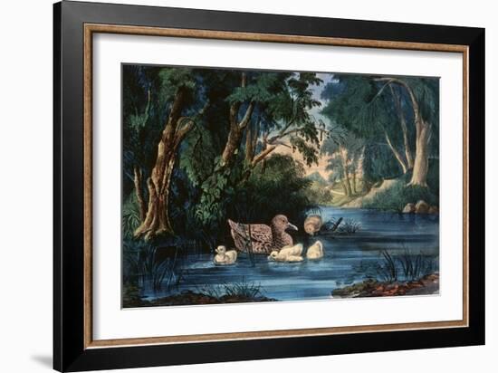 The Pond in the Woods-Currier & Ives-Framed Giclee Print