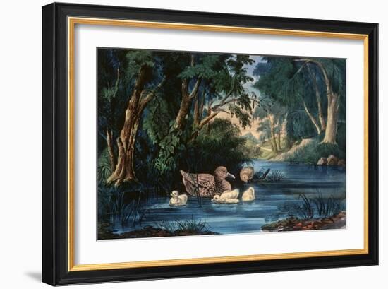 The Pond in the Woods-Currier & Ives-Framed Giclee Print