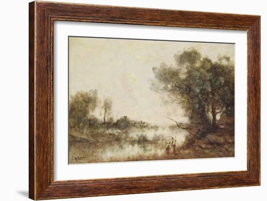 The Pond (Oil on Canvas)-Jean Baptiste Camille Corot-Framed Giclee Print