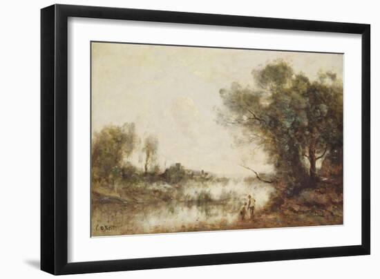 The Pond (Oil on Canvas)-Jean Baptiste Camille Corot-Framed Giclee Print