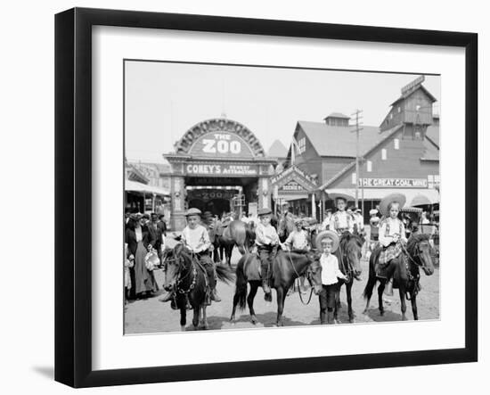 The Ponies, Coney Island, N.Y.-null-Framed Photo