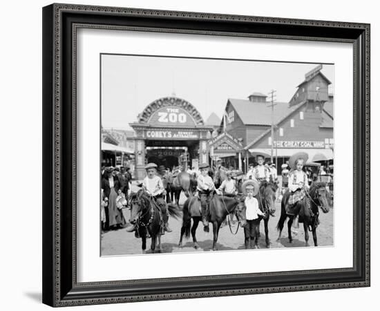 The Ponies, Coney Island, N.Y.-null-Framed Photo