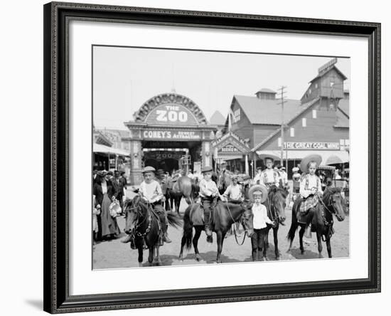 The Ponies, Coney Island, N.Y.-null-Framed Photo